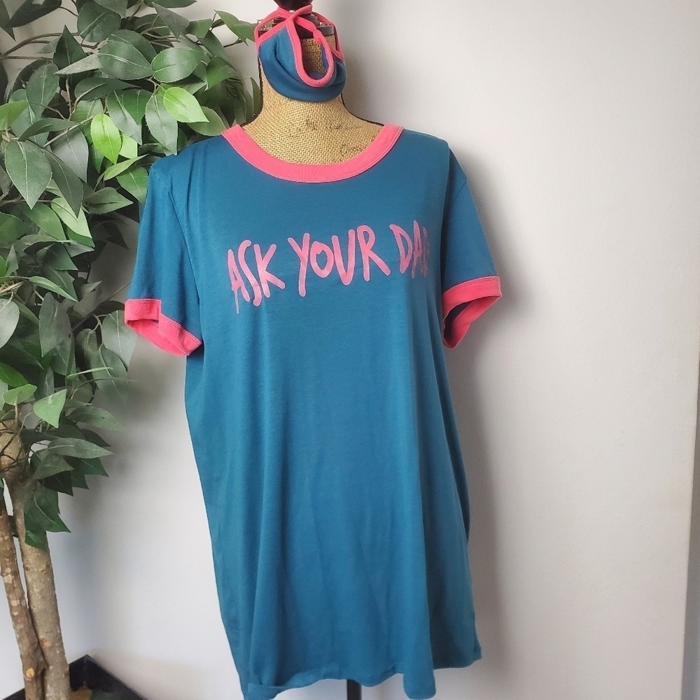 LuLaRoe Liv Tee Shirt Women's Large Matching Mask